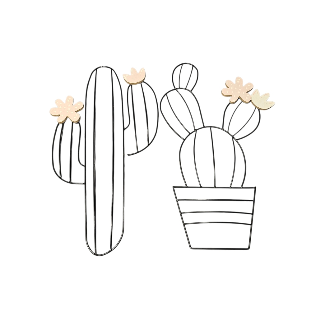 Hobby Lobby Black and Light Pink Cactus Wall Decor